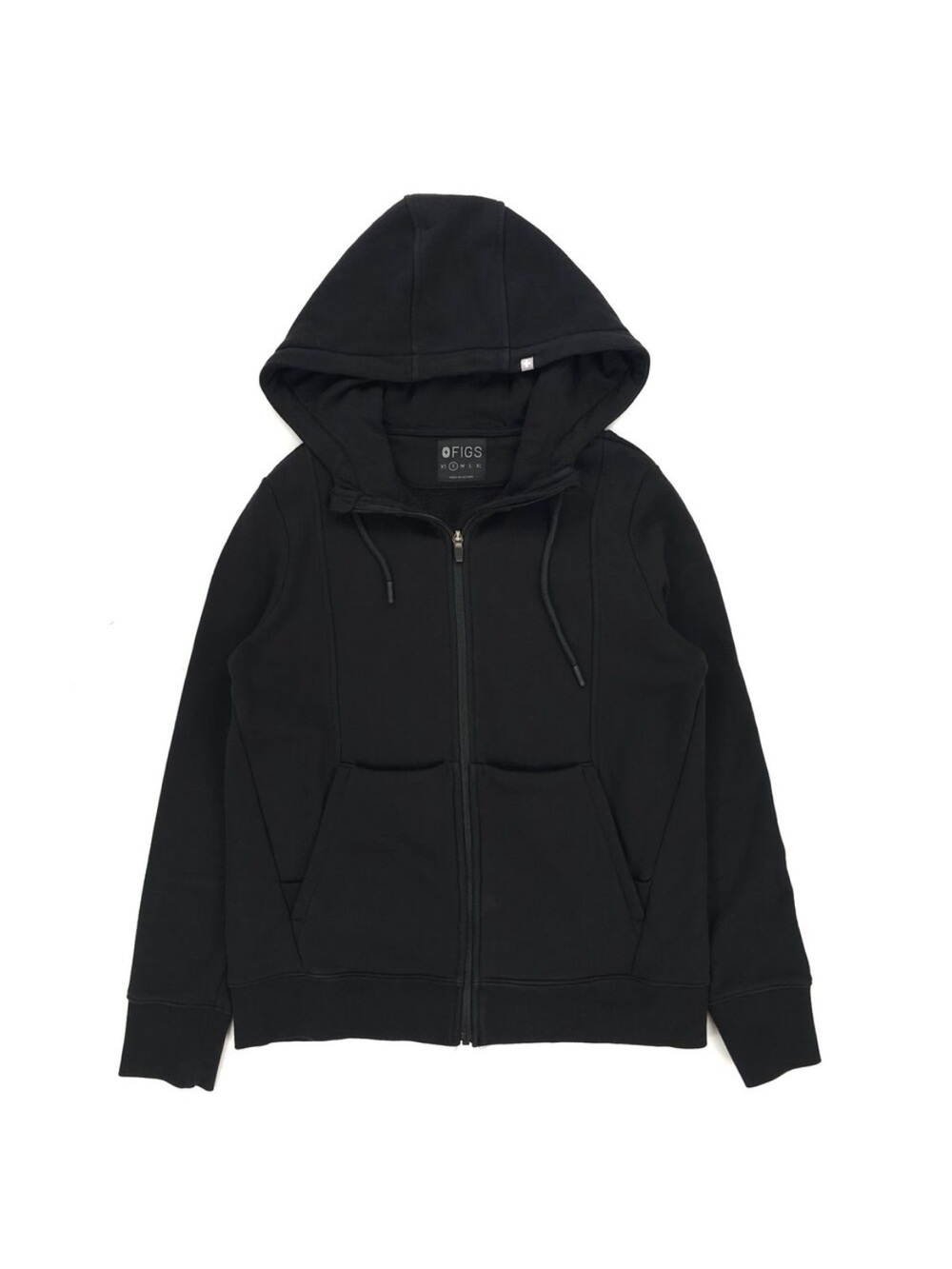 FIGS On-Shift Full Zip Hoodie Fleece Jacket Black Nurse Doctor Clinic Athleisure